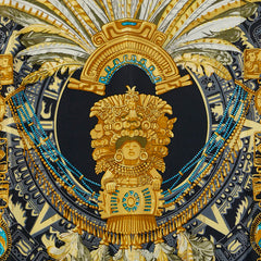 エルメス カレ90 大仏 仏像 カーニバル スカーフ ブラック マルチカラー シルク レディース HERMES 【中古】