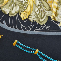 エルメス カレ90 大仏 仏像 カーニバル スカーフ ブラック マルチカラー シルク レディース HERMES 【中古】