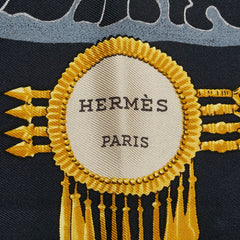 エルメス カレ90 大仏 仏像 カーニバル スカーフ ブラック マルチカラー シルク レディース HERMES 【中古】