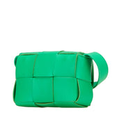 ボッテガヴェネタ キャンディーカセット 斜め掛け ショルダーバッグ 667048 VCQ72 パラキートグリーン レザー レディース BOTTEGAVENETA 【中古】