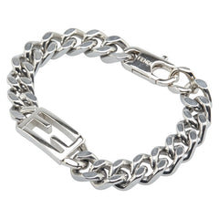 フェンディ バゲット チェーン ブレスレット サイズ:XS OB3024 シルバー メタル レディース FENDI 【中古】