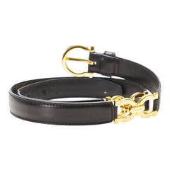サルヴァトーレフェラガモ ガンチーニ ベルト 70 ブラック ゴールド金具 レザー レディース Salvatore Ferragamo 【中古】
