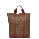 エルメス エールライン カバス トートバッグ ハンドバッグ ブラウン キャンバス レディース HERMES 【中古】