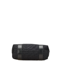 ブルガリ ロゴマニア トートバッグ ハンドバッグ ブラック キャンバス レザー レディース BVLGARI 【中古】