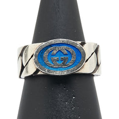 グッチ インターロッキングG チェーン リング 指輪 #19 SV925 シルバー メンズ GUCCI 【中古】