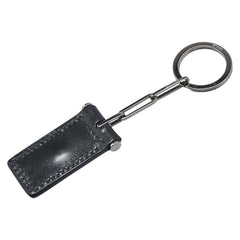 グッチ バッグチャーム キーホルダー ブラック シルバー金具 レザー メタル レディース GUCCI 【中古】