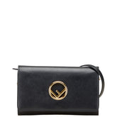 フェンディ チェーンウォレット ショルダーバッグ 8BS004 ブラック カーフレザー レディース FENDI 【中古】
