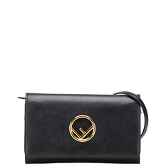 フェンディ チェーンウォレット ショルダーバッグ 8BS004 ブラック カーフレザー レディース FENDI 【中古】