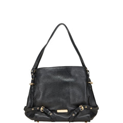 バーバリー ノバチェック ベルト モチーフ トートバッグ ショルダーバッグ ブラック レザー レディース BURBERRY 【中古】