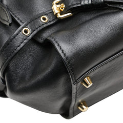 バーバリー ノバチェック ベルト モチーフ トートバッグ ショルダーバッグ ブラック レザー レディース BURBERRY 【中古】