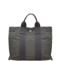 エルメス エールライントートPM トートバッグ ハンドバッグ グレー ブラック キャンバス レディース HERMES 【中古】