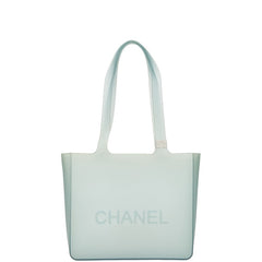 シャネル ロゴ ハンドバッグ トートバッグ グリーン ラバー レディース CHANEL 【中古】