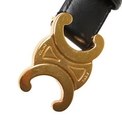 セリーヌ トリオンフ ベルト サイズ:80 ブラック ゴールド レザー メンズ CELINE 【中古】