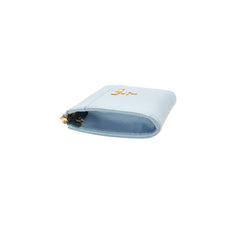 プラダ サフィアーノ L字ファスナー コンパクトウォレット 三つ折り財布 ベビーブルー レザー レディース PRADA 中古