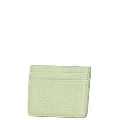 グッチ GGエンブレム パスケース カードケース 815883 ペールグリーン グレインレザー レディース GUCCI 【中古】