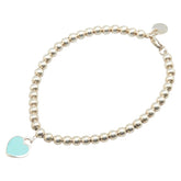 ティファニー ハートタグ ビーズ ブレスレット SV925 シルバー レディース TIFFANY&Co. 【中古】
