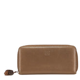 ロエベ アナグラム ラウンドファスナー 長財布 ブラウン レザー レディース LOEWE 【中古】