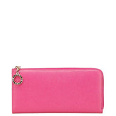 ブルガリ L字ファスナー 長財布 ピンク レザー レディース BVLGARI 【中古】