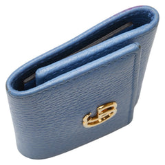 グッチ GGマーモント ダブルG キーケース 456118 ライトブルー レザー レディース GUCCI 【中古】