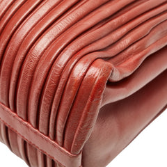 ブルガリ ブルガリブルガリ プリーツ トートバッグ ショルダーバッグ ブラウン レザー レディース BVLGARI 【中古】