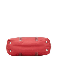 プラダ 三角ロゴプレート ハンドバッグ ショルダーバッグ 2WAY レッド ナイロン レザー レディース PRADA 【中古】