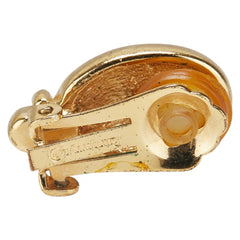 バーバリー ヴィンテージ オーバル ラインストーン イヤリング ゴールド グリーン メッキ レディース BURBERRY 【中古】