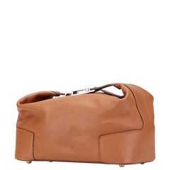 ロエベ ロゴ ハンドバッグ ブラウン レザー レディース LOEWE 【中古】