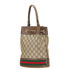グッチ GGスプリーム オフィディア バケットバッグ ハンドバッグ ショルダーバッグ 2WAY 550621 ベージュ ブラウン PVC レザー レディース GUCCI 【中古】