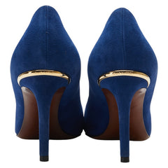 ルイ ヴィトン パンプス ハイヒール サイズ:36 1/2 ブルー スウェード レディース LOUIS VUITTON 【中古】