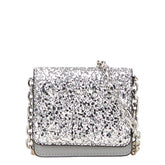 マルタンマルジェラ メゾンマルジェラ11 グリッター チェーン ショルダーウォレット S35UI0542 シルバー レザー レディース MARTIN MARGIELA 【中古】