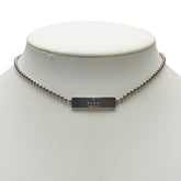 グッチ ロゴプレート ボールチェーン ネックレス チョーカー SV925 シルバー レディース GUCCI 【中古】