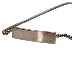 グッチ ロゴプレート ボールチェーン ネックレス チョーカー SV925 シルバー レディース GUCCI 【中古】