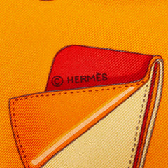 エルメス カレ90 本の行商 ALBUMS DE COLPORTAGE スカーフ オレンジ シルク レディース HERMES 【中古】