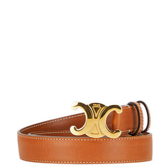 セリーヌ トリオンフ ベルト 75 ブラウン ゴールド レザー メッキ レディース CELINE 【中古】