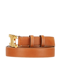 セリーヌ トリオンフ ベルト 75 ブラウン ゴールド レザー メッキ レディース CELINE 【中古】