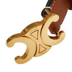 セリーヌ トリオンフ ベルト 75 ブラウン ゴールド レザー メッキ レディース CELINE 【中古】