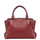 カルティエ C ドゥ カルティエ ハンドバッグ ボルドー ワインレッド レザー レディース CARTIER 【中古】