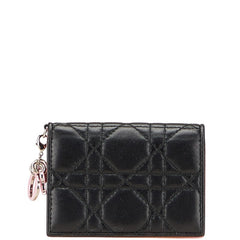 ディオール カナージュ レディディオール カードケース ブラック ピンク レザー レディース Dior 【中古】