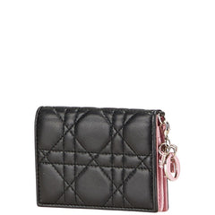 ディオール カナージュ レディディオール カードケース ブラック ピンク レザー レディース Dior 【中古】
