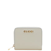 グッチ スクリプト ミニウォレット 二つ折り財布 772639 グレー レザー レディース GUCCI 【中古】