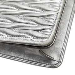 ミュウミュウ マテラッセ チェーン ショルダーバッグ シルバー レザー レディース MIUMIU 【中古】