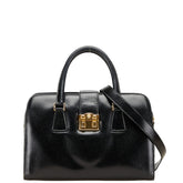 グッチ オールドグッチ ボストンバッグ ショルダーバッグ 2WAY 000 109 0112 ブラック レザー レディース GUCCI 【中古】