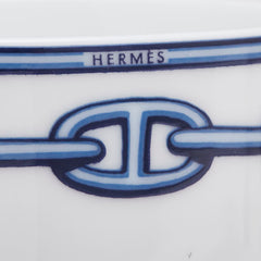 エルメス シェーヌダンクル マグカップ ホワイト ブルー 陶器 レディース HERMES 【中古】