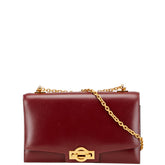 エルメス リングドゥ チェーン ショルダーバッグ ルージュアッシュ レッド ボックスカーフ レディース HERMES 【中古】