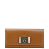 プラダ 長財布 1MH037 ブラウン サフィアーノレザー レディース PRADA 【中古】