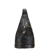 ロエベ アントン ボディバッグ スリングバッグ ブラック レザー レディース LOEWE 【中古】