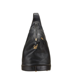 ロエベ アントン ボディバッグ スリングバッグ ブラック レザー レディース LOEWE 【中古】