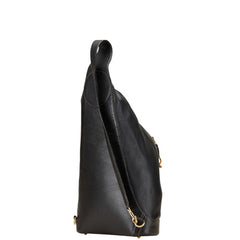 ロエベ アントン ボディバッグ スリングバッグ ブラック レザー レディース LOEWE 【中古】