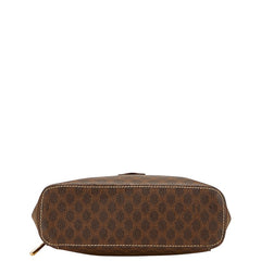 セリーヌ マカダム ハンドバッグ バニティバッグ ブラウン PVC レザー レディース CELINE 【中古】