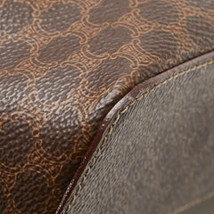 セリーヌ マカダム ハンドバッグ バニティバッグ ブラウン PVC レザー レディース CELINE 【中古】